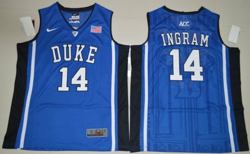 Maillot De Basket NCAA Duke Bleu Devils Brandon Ingram 14 Col V College Basketball Elite Bleu